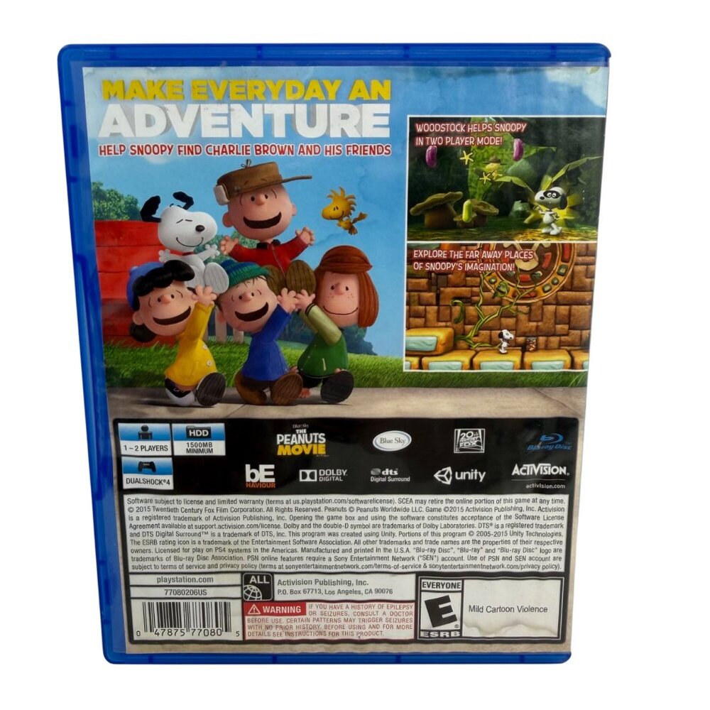 Playstation 4 PS4 - Snoopy's Grand Adventure - Tested/Works - Picture 2 of 4